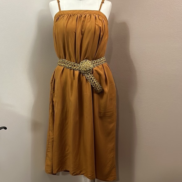 A New Day Khaki/ Burnt Orange Tank Dress size XS - Picture 3 of 11
